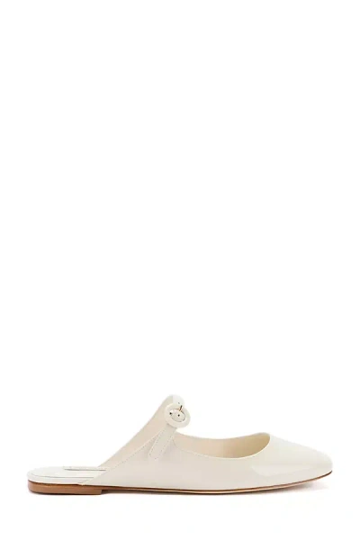 Larroude Blair Flat Mule In White