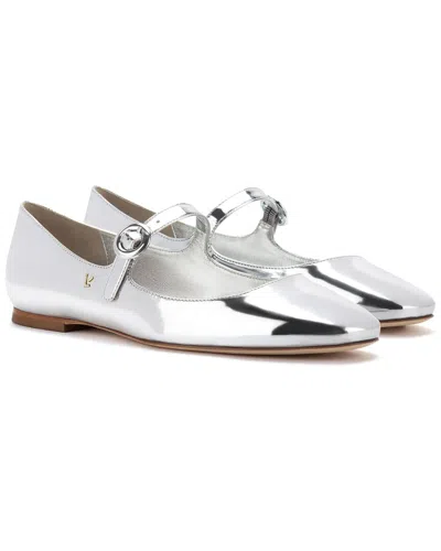 Larroude Larroudé Blair Leather Ballet Flat In Silver