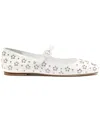 Larroude Blair Leather Ballet Flat In White