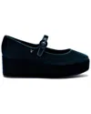 Larroude Larroudé Blair Leather Flatform In Blue