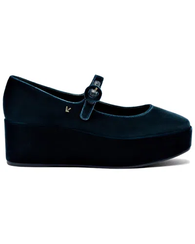 Larroude Larroudé Blair Leather Flatform In Blue