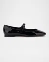 Larroude Blair Leather Ballerinas In Black