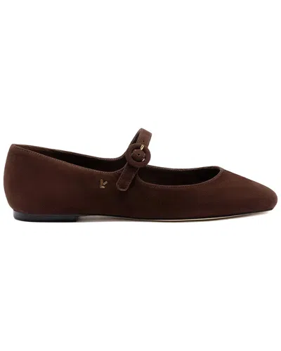 Larroude Blair Suede Ballet Flat In Brown