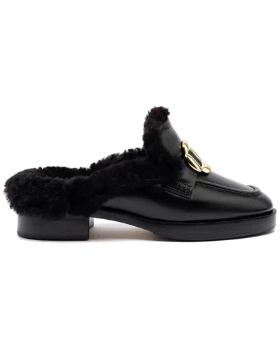 Larroude Bobbie Leather Mule In Black