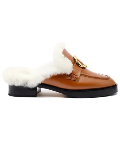 Larroude Bobbie Leather Mule In Brown