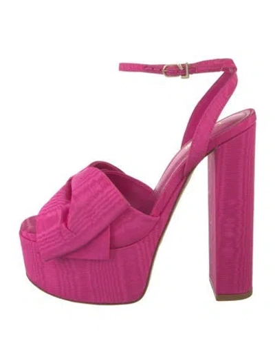 Pre-owned Larroude Bow Accents Sandals In Pink