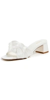 Larroude Brigette Ruffle Mules White In White