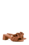 Larroude Women's Brigitte 45mm Raffia Ruffled Mules In Caramel