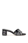 Larroude Brigitte Raffia Mule In Black