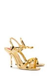 Larroude Larroudé Brooke Ankle Strap Sandal In Gold