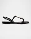 Larroude Calypso Flat Sandal In Black