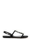 Larroude Calypso Flat Sandal In Black