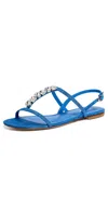 Larroude Calypso Flat Sandals Azure In Azure