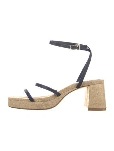 Pre-owned Larroude Canvas Espadrilles In Blue