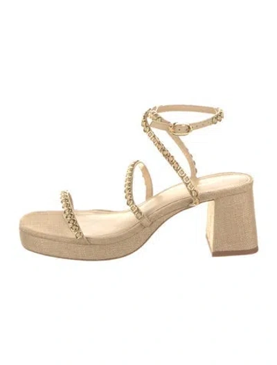 Pre-owned Larroude Canvas Espadrilles In Neutral