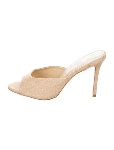 Pre-owned Larroude Canvas Sandals In Neutrals