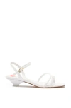 Larroude Charlotte Patent Sandal In White