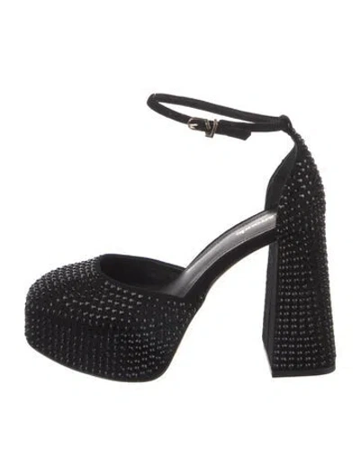 Pre-owned Larroude Crystal Embellishments D'orsay Pumps In Black