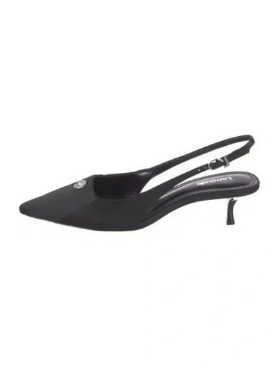 Pre-owned Larroude Crystal Embellishments Slingback Pumps In Black