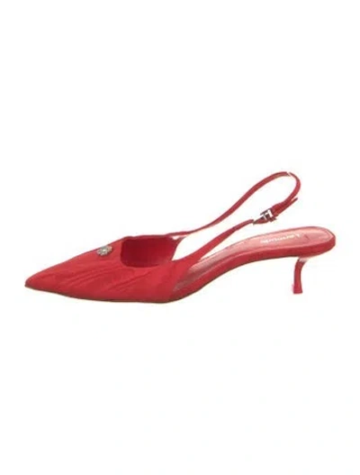 Pre-owned Larroude Crystal Embellishments Slingback Pumps In Red