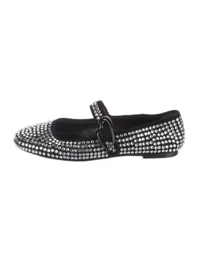 Pre-owned Larroude Crystal Mary Jane Flats In Multi