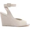 Larroude Deena By Larroudé Wedge Sandal In Mushroom Grey