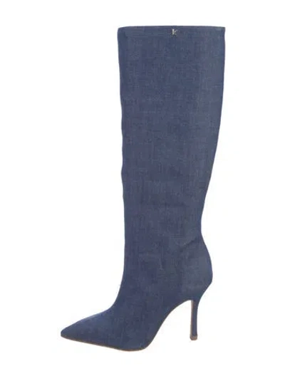 Pre-owned Larroude Denim Boots In Blue