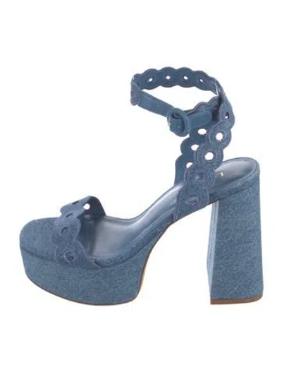 Pre-owned Larroude Denim D'orsay Pumps In Blue