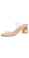 Larroude Dew Drop Mules Clear In Tan