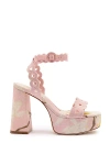 Larroude Dolly Broderie Sandal In Purple