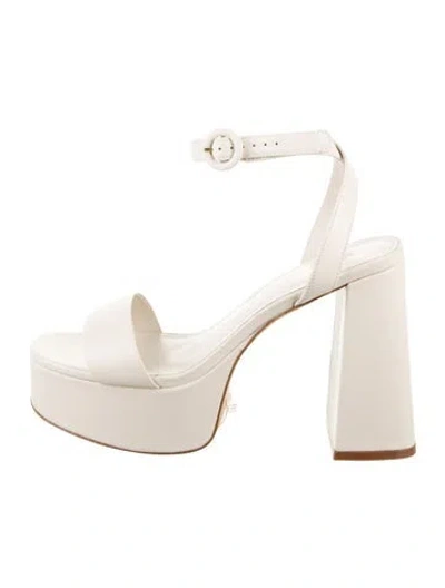 Pre-owned Larroude Dolly Leather Sandals In Neutral