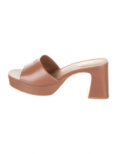 Pre-owned Larroude Dolly Leather Sandals W/ Tags In Brown