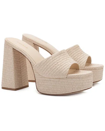 Larroude Dolly Raffia Mule In Neutral