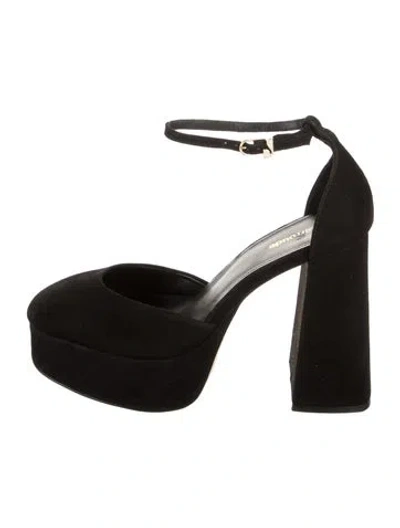 Pre-owned Larroude Dolly Suede Pumps In Black