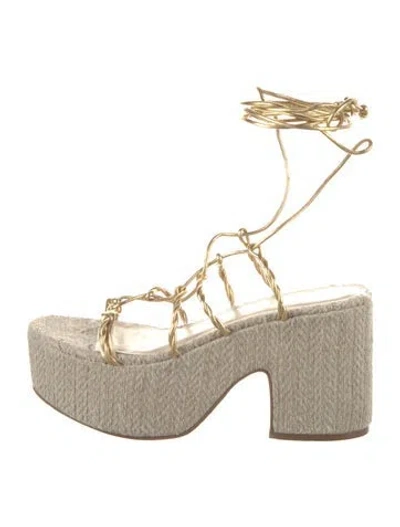 Pre-owned Larroude Espadrilles In Gold