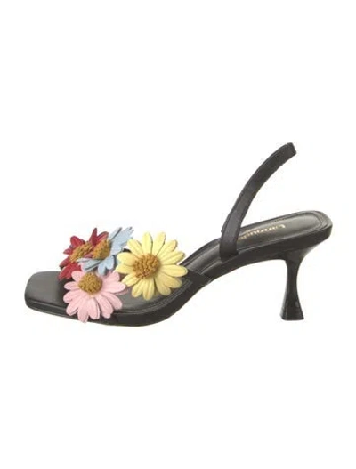 Pre-owned Larroude Fiore Leather Slingback Sandals In Multicolor