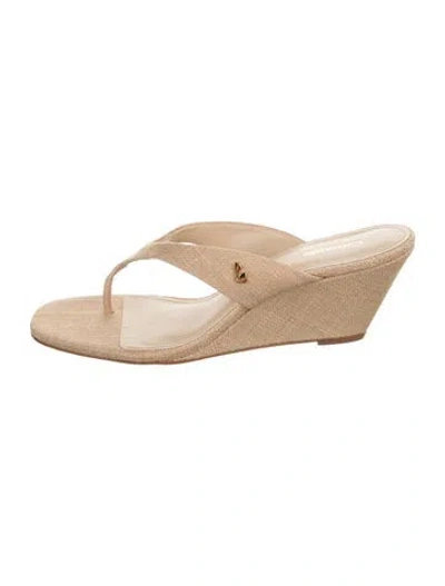 Pre-owned Larroude Flip Flops In Neutrals