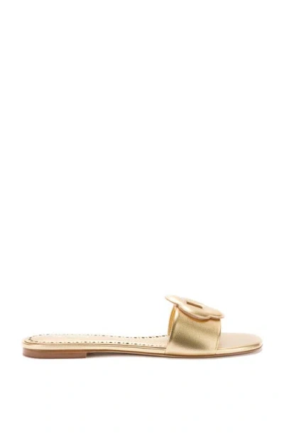 Larroude Larroudé Flora Flat In Gold