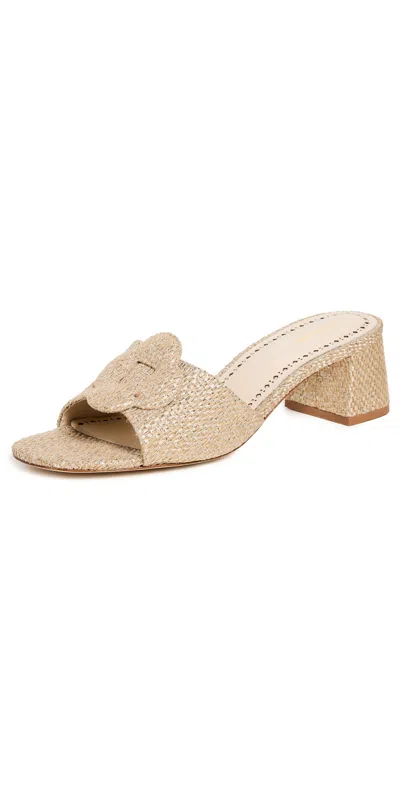 Larroude Flora Mules Gold