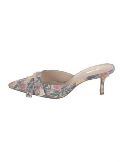 Pre-owned Larroude Floral Print Mules W/ Tags In Multi