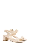 Larroude Florence Broderie Sandal Heels Natural In Natural
