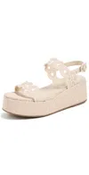 Larroude Florence Broderie Flatforms Natural In Natural
