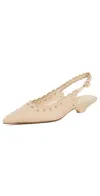 Larroude Florence Broderie Pumps Beige In Beige