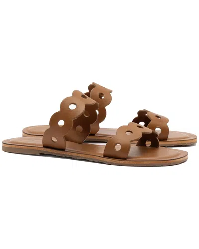 Larroude Florence Leather Mule In Brown