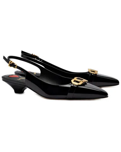 Larroude Larroudé Franca Leather Pump In Black