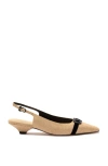 Larroude Franca Raffia Pump Beig Beige In Neutral