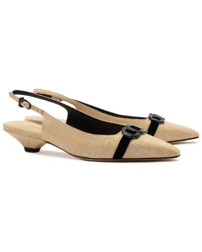 Larroude Larroudé Franca Raffia Pump In Sand