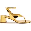 Larroude Larroudé Gaia Block Sandal In Gold