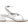 Larroude Larroudé Gaia Block Sandal In Silver