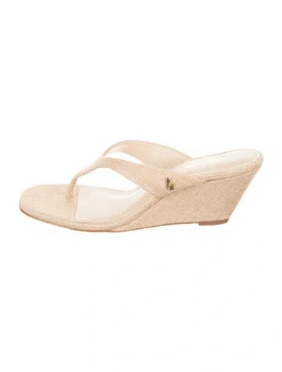 Pre-owned Larroude Gaia Studded Accents Sandals W/ Tags In Neutral